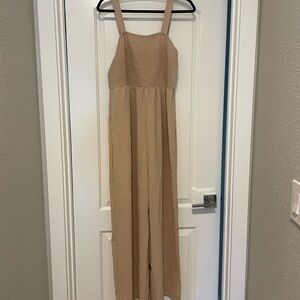 Tan Sleeveless Jumpsuit - XL NWT